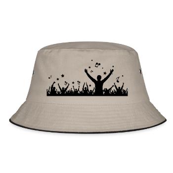 Menschen - Konzert Festival - Bucket Hat - Khaki/Schwarz - Vorne