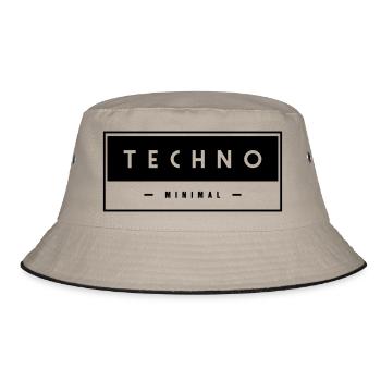 Techno - Minimal - - Bucket Hat - khaki/black - Front