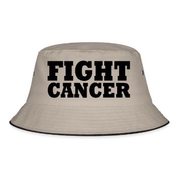 Fight cancer - Bucket Hat - Khaki/Schwarz - Vorne