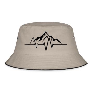 Herzschlag der Berge - Bucket Hat - Khaki/Schwarz - Vorne