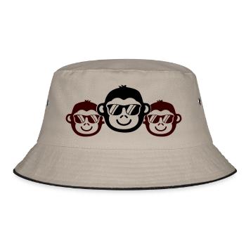 affen cool - Bucket Hat - Khaki/Schwarz - Vorne