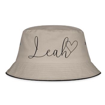Leah Name First Name Girl - Bucket Hat - khaki/black - Front