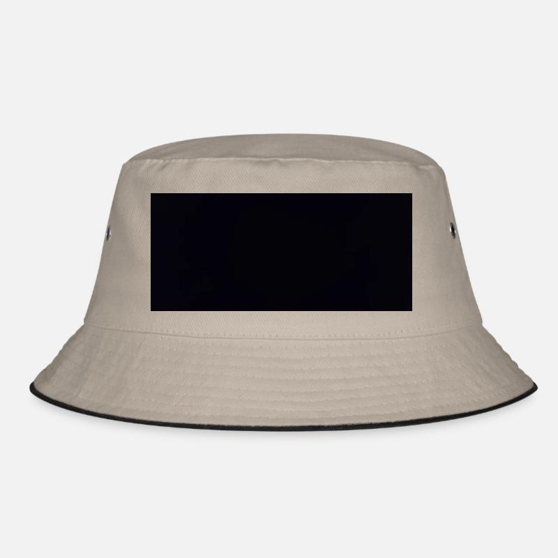 Fetter schwarzer Balken - Bucket Hat - Khaki/Schwarz