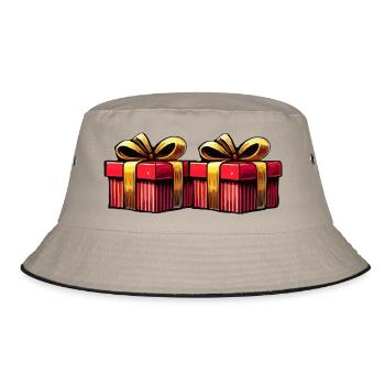 Geschenke - Bucket Hat - Khaki/Schwarz - Vorne
