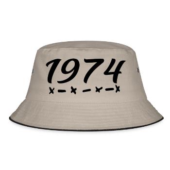 1974 Born - 51st Birthday 1974 Legend 1974 - Bucket Hat - khaki/black - Front