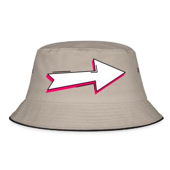 Abstract Neon Arrow Illustration - Bucket Hat - khaki/black - Front