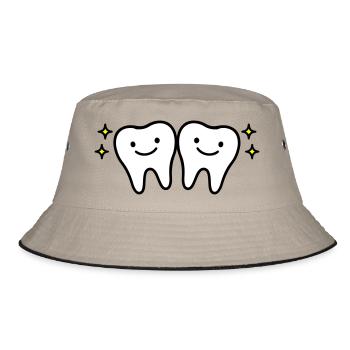Tooth Cute - Bucket Hat - khaki/black - Front