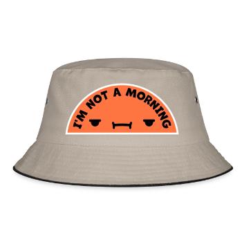 I'm Not A Morning Person Lustig Müde Morgenmuffel - Bucket Hat - Khaki/Schwarz - Vorne