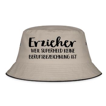 Erzieher - Bucket Hat - Khaki/Schwarz - Vorne