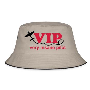 Pilot airplane crazy aerobatics sport gift - Bucket Hat - khaki/black - Front