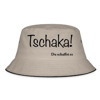 tschakka-du-schaffst-es - Bucket Hat - Khaki/Schwarz - Vorne