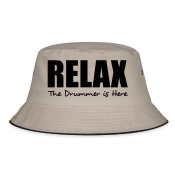 relax the drummer is here - Bucket Hat - khaki/black - Front