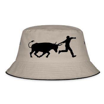 stier Marradas Stier und Mensch - Bucket Hat - Khaki/Schwarz - Vorne