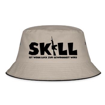 skill ist wenn luck zur gewohnheit wird - Bucket Hat - Khaki/Schwarz - Vorne
