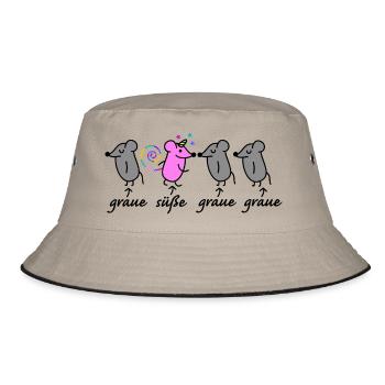 Maus und Mäuse - Bucket Hat - Khaki/Schwarz - Vorne