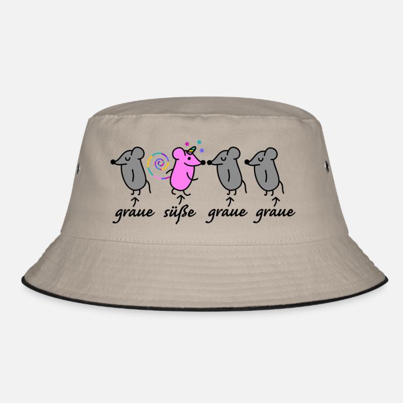 Maus und Mäuse - Bucket Hat - Khaki/Schwarz