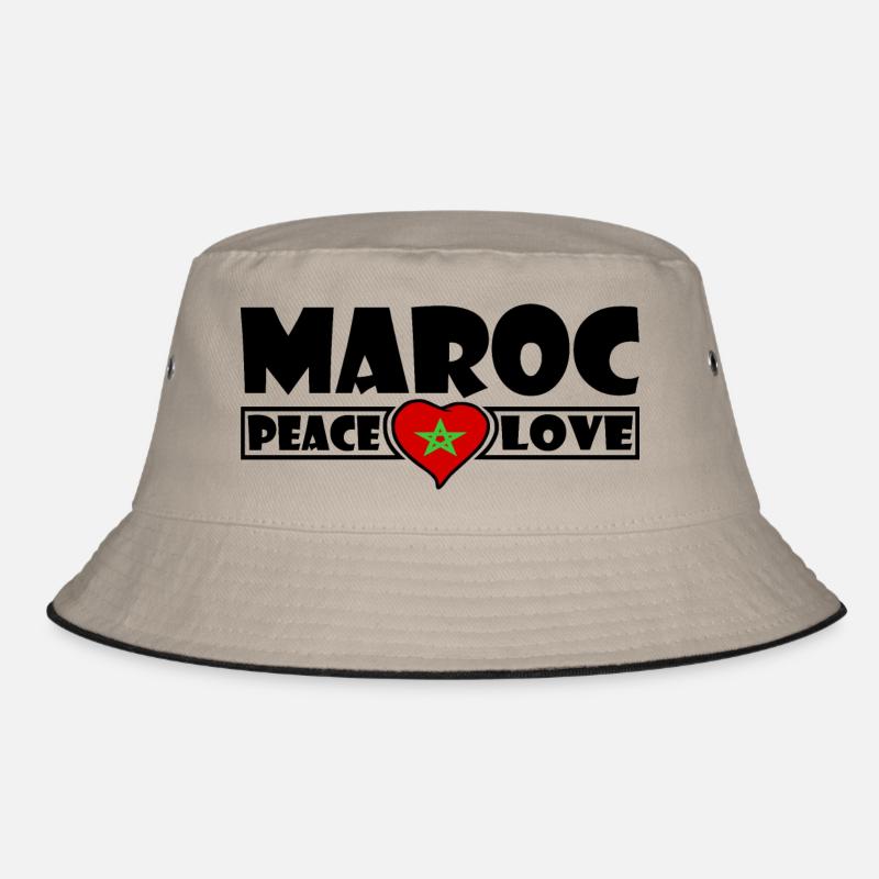 Marokko - Bucket Hat - Khaki/Schwarz