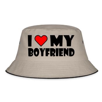 I love my boyfriend - Bob - kaki/noir - Devant
