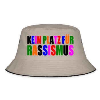 kein platz für rassismus - Bucket Hat - Khaki/Schwarz - Vorne