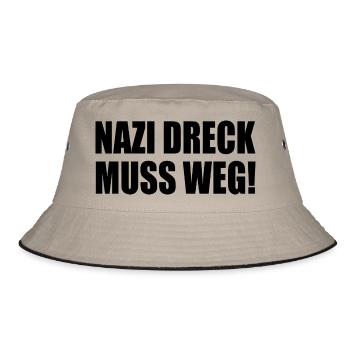 Nazis dreck muss weg - Bucket Hat - Khaki/Schwarz - Vorne