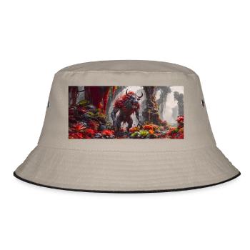 rise of mutant monster – symbiot of a bull, a bear - Bucket Hat - khaki/black - Front