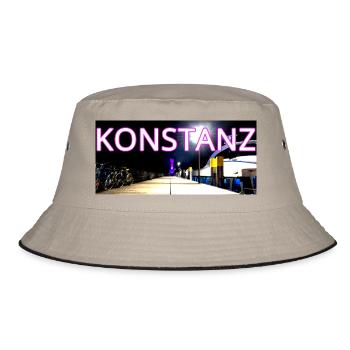Constance Landmark in the Evening with Bridge Bicycles - Bucket Hat - khaki/black - Front