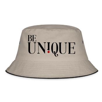 Be unique - Sei einzigartig - Bucket Hat - Khaki/Schwarz - Vorne