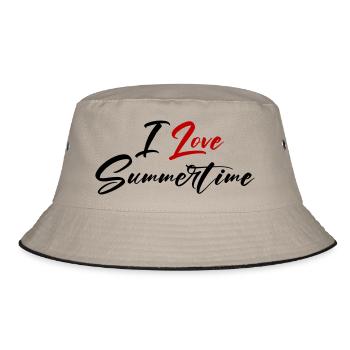 I love summer - Bucket Hat - khaki/black - Front
