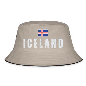 Fierté islandaise, drapeau islandais - Bob - kaki/noir - Devant