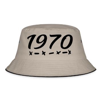 1970 Retro Style 1970 Geburtstag 1970 Vintage - Bucket Hat - Khaki/Schwarz - Vorne