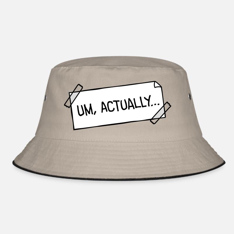 Um Actually Zettel Geklebt Nerd Klugscheißer Logo Bucket Hat