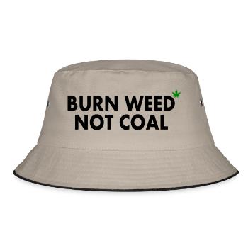 Burn weed not coal - Bucket Hat - khaki/black - Front