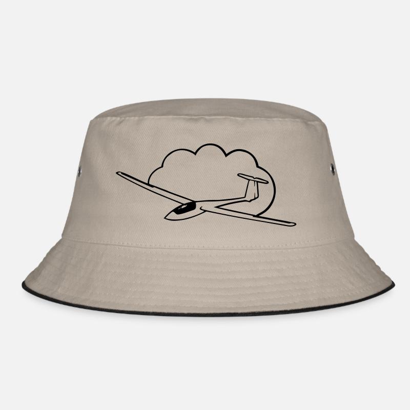 Segelflugzeug - Bucket Hat - Khaki/Schwarz