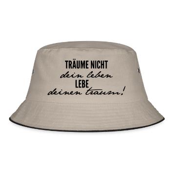 Lebe Deinen Traum - Bucket Hat - Khaki/Schwarz - Vorne