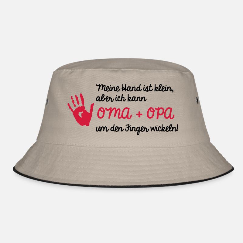 Oma+Opa_v2 - Bucket Hat - Khaki/Schwarz
