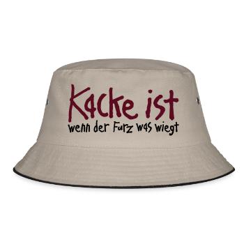 Kacke ist wenn der Furz was wiegt. Scheiße Malheur - Bucket Hat - Khaki/Schwarz - Vorne