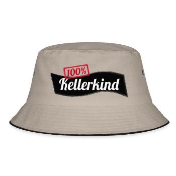 Kellerkind 100% Informatik Student Geschenk - Bucket Hat - Khaki/Schwarz - Vorne