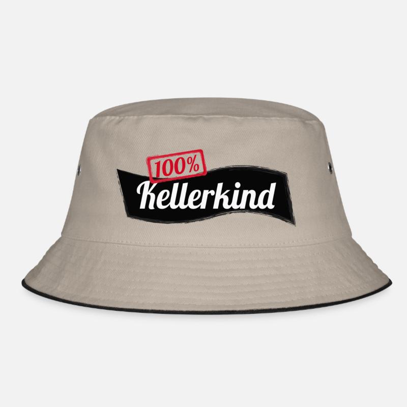 Kellerkind 100% Informatik Student Geschenk - Bucket Hat - Khaki/Schwarz
