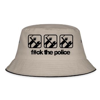 f...k the police - Bucket Hat - khaki/black - Front