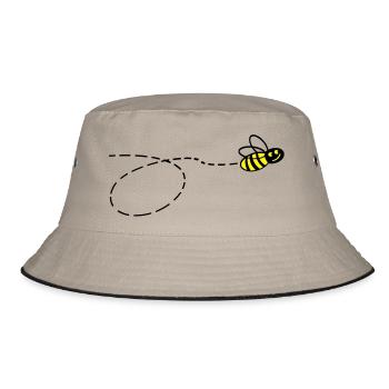 Flotte Biene 2 - Bucket Hat - Khaki/Schwarz - Vorne