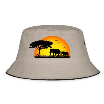 Éléphants au coucher du soleil, Africa Naturecontest - Bob - kaki/noir - Devant