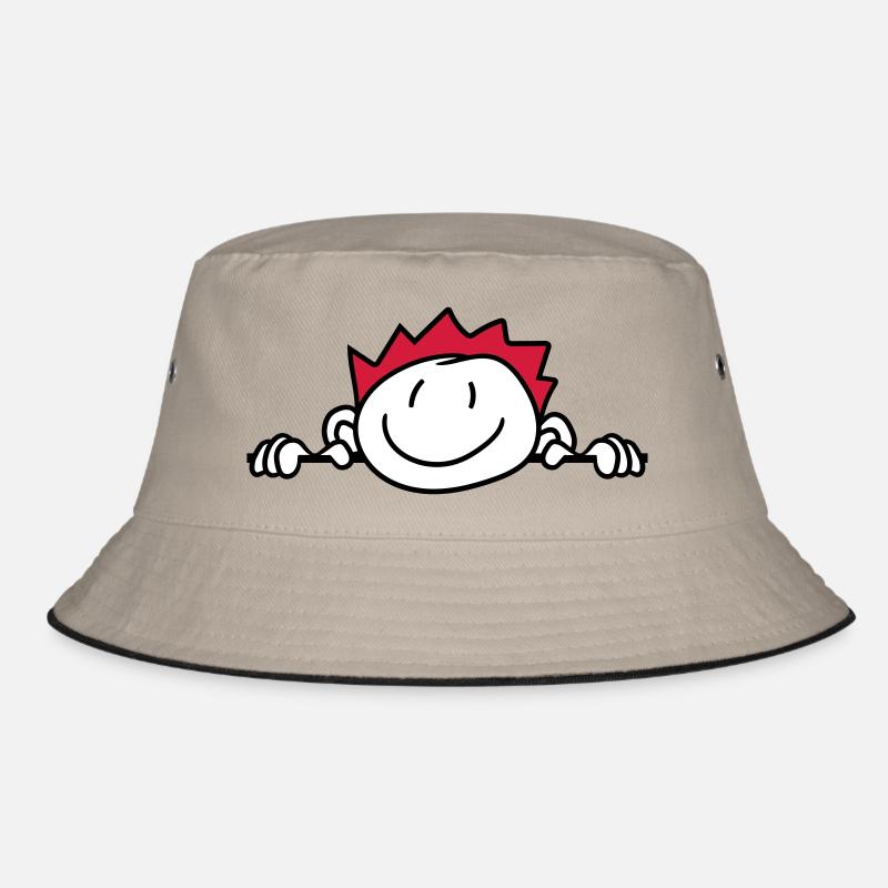 verstecken wand mauer gesicht kopf kind gemalt kri Bucket Hat