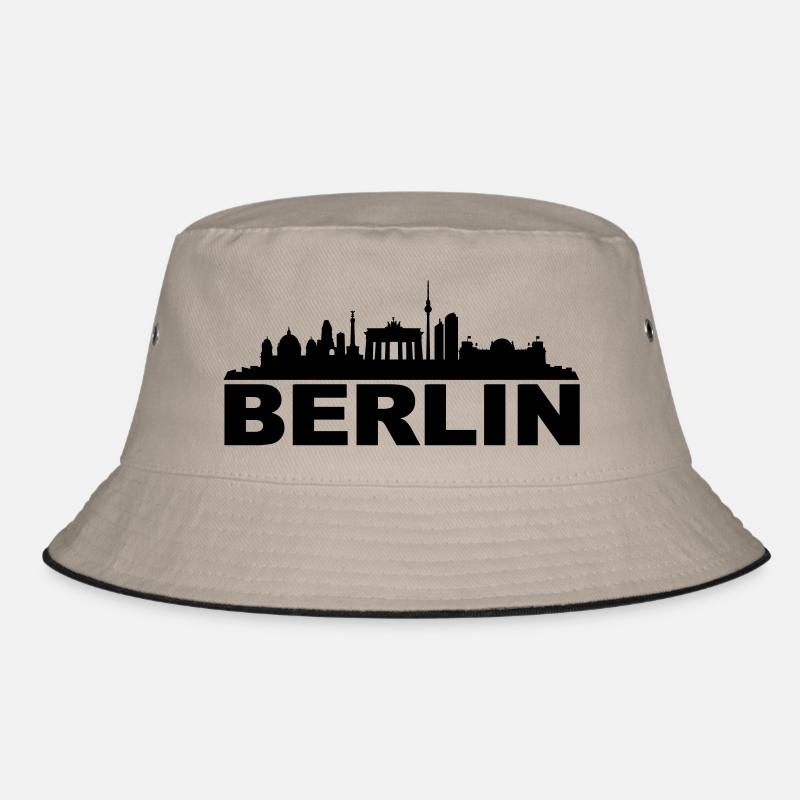 Berlin skyline central text Bucket Hat