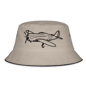flieger - Bucket Hat - Khaki/Schwarz - Vorne
