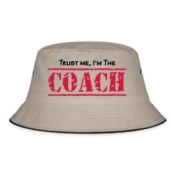 Trust me, I'm the COACH, any colours - Bucket Hat - Khaki/Schwarz - Vorne