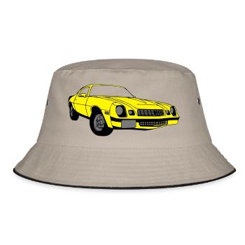 CamaroV8,Muscle Car,Workshop,Garage,Car,(25) - Bucket Hat - khaki/black - Front