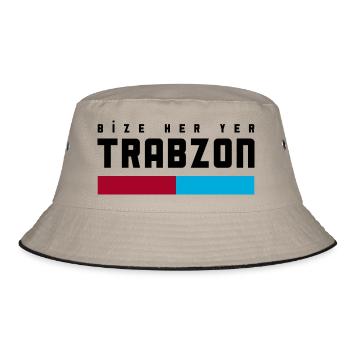 Bize her yer Trabzon - Bucket Hat - Khaki/Schwarz - Vorne