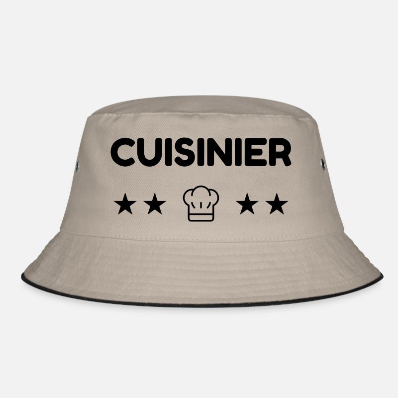 Koch / Kochen / Cooking / Chef - Bucket Hat - Khaki/Schwarz