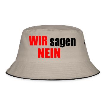 Wir sagen nein - Bucket Hat - Khaki/Schwarz - Vorne