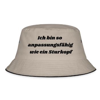 Selbstironische Sprüche - Bucket Hat - Khaki/Schwarz - Vorne